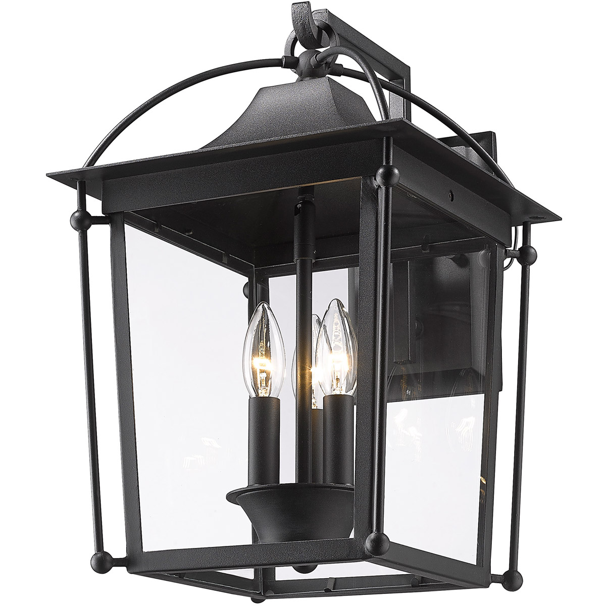 Brigham 3 Light 11 inch Natural Black Outdoor Wall Light, Large